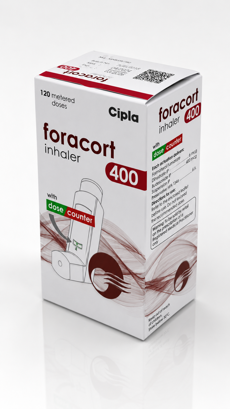 Foracort Inhaler 400 with Dose Counter