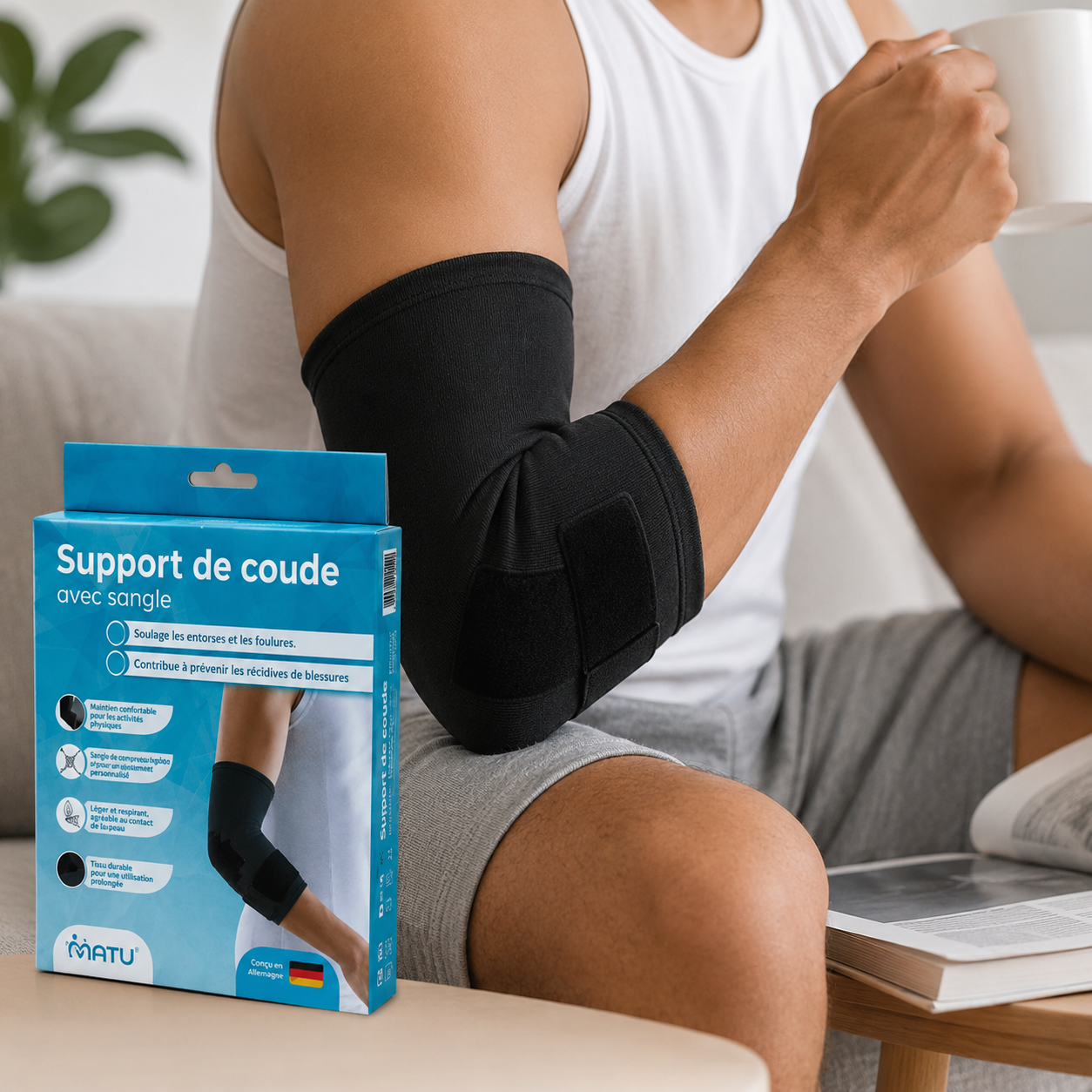 Elbow Support Brace with Adjustable Strap - Image 2